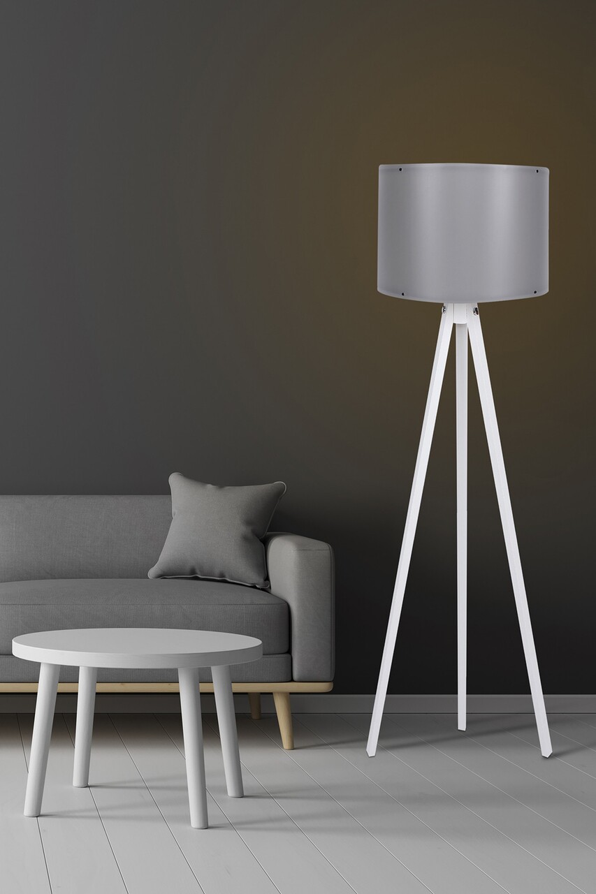 Lampadar, 106, FullHouse, 38 x 145 cm, 1 x E27, 60W, gri/alb - imagine 5